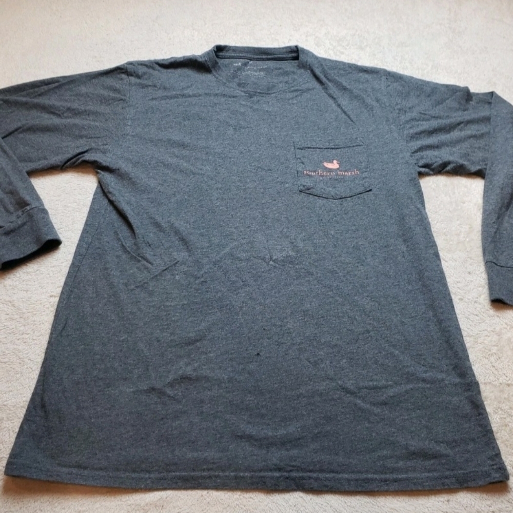 Southern Marsh - Men's - Vintage Decoy Wood Duck Tee - Long Sleeve Size Medium